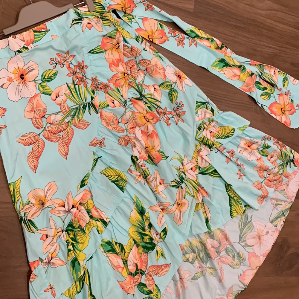 Floral Blue Maxi Skirt - Picture 7 of 8